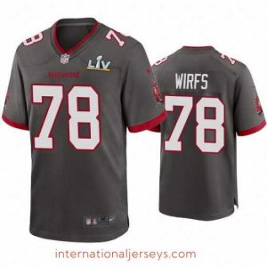 High quality Tristan Wirfs Buccaneers Pewter Super Bowl Lv Game Jersey