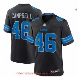 Exquisite Detroit Lions Jack Campbell #46 Black Stitched Vapor Limited Jersey