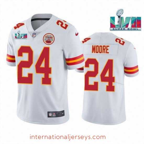 Finest Toddler Kansas City Chiefs 24 Skyy Moore White Super Bowl LVII Patch Vapor Untouchable Limited Stitched Jersey