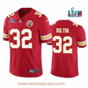 Deluxe Toddler Kansas City Chiefs 32 Nick Bolton Red Super Bowl LVII Patch Vapor Untouchable Limited Stitched Jersey