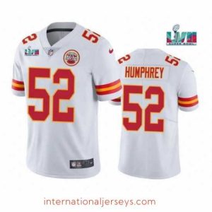 Deluxe Toddler Kansas City Chiefs 52 Creed Humphrey White Super Bowl LVII Patch Vapor Untouchable Limited Stitched Jersey