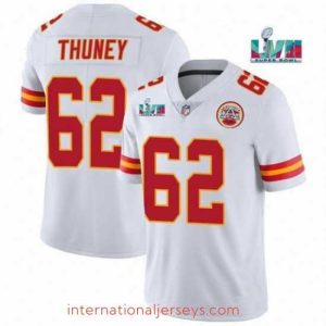 Finest Toddler Kansas City Chiefs 62 Joe Thuney White Super Bowl LVII Patch Vapor Untouchable Limited Stitched Jersey