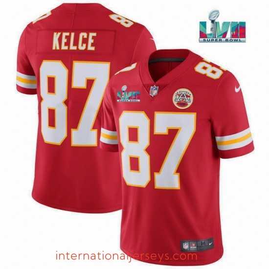 Top notch Toddler Kansas City Chiefs 87 Travis Kelce Red Super Bowl LVII Patch Vapor Untouchable Limited Stitched Jersey