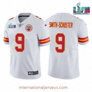 Premium Toddler Kansas City Chiefs 9 JuJu Smith Schuster White Super Bowl LVII Patch Vapor Untouchable Limited Stitched Jersey