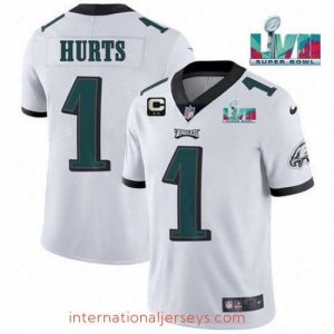 Top notch Toddler Philadelphia Eagles 1 Jalen Hurts White Super Bowl LVII Patch And 2 Star C Patch Vapor Untouchable Limited Stitched Jersey