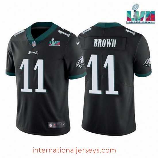 Top notch Toddler Philadelphia Eagles 11 A J Brown Black Super Bowl LVII Patch Vapor Untouchable Limited Stitched Jersey