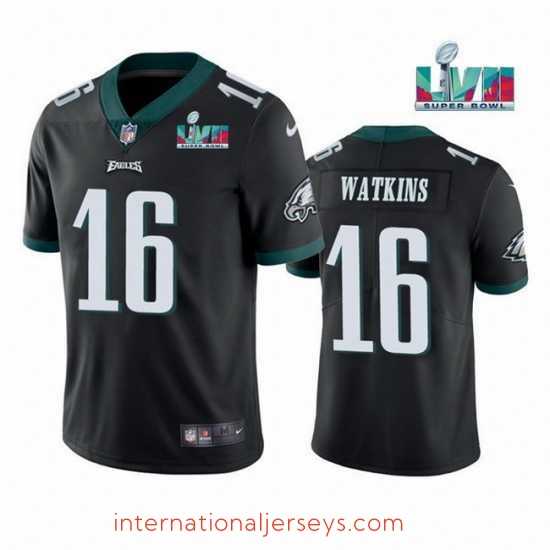 Outstanding Toddler Philadelphia Eagles 16 Quez Watkins Black Super Bowl LVII Vapor Untouchable Limited Stitched Jersey