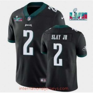 Exquisite Toddler Philadelphia Eagles 2 Darius Slay JR Black Super Bowl LVII Patch Vapor Untouchable Limited Stitched Jersey