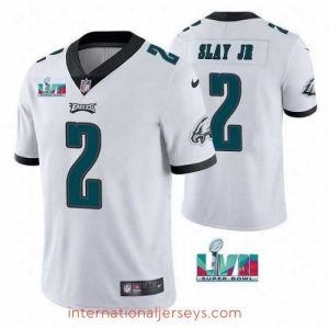Premium Toddler Philadelphia Eagles 2 Darius Slay JR White Super Bowl LVII Patch Vapor Untouchable Limited Stitched Jersey