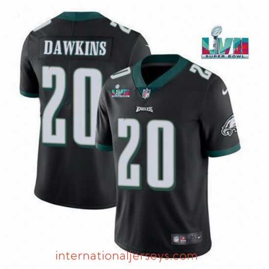 Outstanding Toddler Philadelphia Eagles 20 Brian Dawkins Black Super Bowl LVII Patch Vapor Untouchable Limited Stitched Jersey