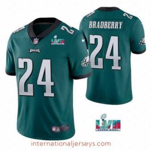 Outstanding Toddler Philadelphia Eagles 24 James Bradberry Green Super Bowl LVII Vapor Untouchable Limited Stitched Jersey