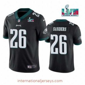 Exquisite Toddler Philadelphia Eagles 26 Miles Sanders Black Super Bowl LVII Patch Vapor Untouchable Limited Stitched Jersey