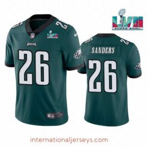 Superior Toddler Philadelphia Eagles 26 Miles Sanders Green Super Bowl LVII Patch Vapor Untouchable Limited Stitched Jersey
