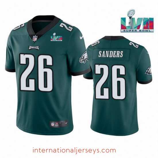 Superior Toddler Philadelphia Eagles 26 Miles Sanders Green Super Bowl LVII Patch Vapor Untouchable Limited Stitched Jersey