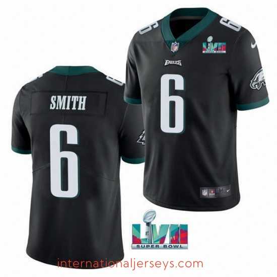 Outstanding Toddler Philadelphia Eagles 6 DeVonta Smith Black Super Bowl LVII Patch Vapor Untouchable Limited Stitched Jersey