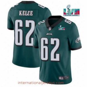 Outstanding Toddler Philadelphia Eagles 62 Jason Kelce Green Super Bowl LVII Patch Vapor Untouchable Limited Stitched Jersey