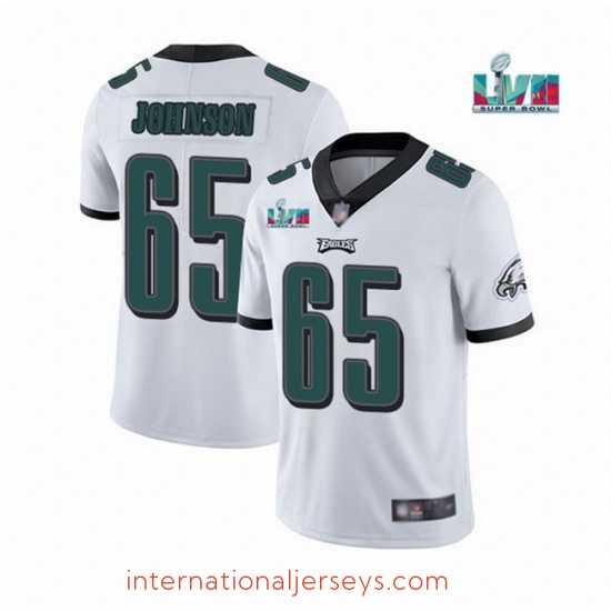 Deluxe Toddler Philadelphia Eagles 65 Lane Johnson White Super Bowl LVII Patch Vapor Untouchable Limited Stitched Jersey