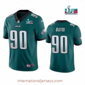 Outstanding Toddler Philadelphia Eagles 90 Jordan Davis Green Super Bowl LVII Patch Vapor Untouchable Limited Stitched Jersey