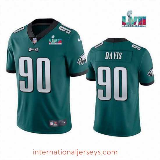 Outstanding Toddler Philadelphia Eagles 90 Jordan Davis Green Super Bowl LVII Patch Vapor Untouchable Limited Stitched Jersey