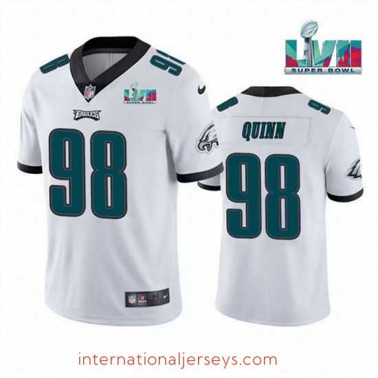 High quality Toddler Philadelphia Eagles 98 Robert Quinn White Super Bowl LVII Vapor Untouchable Limited Stitched Jersey
