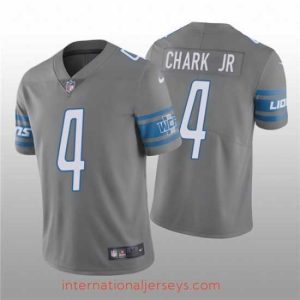 Finest Men's Detroit Lions #4 DJ Chark Jr. Gray Vapor Untouchable Limited Stitched Jersey