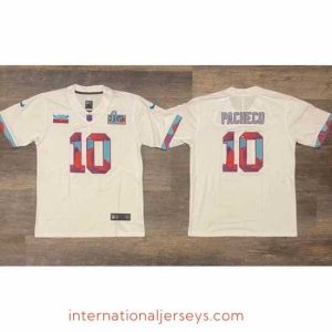 Deluxe Men's Kansas City Chiefs #10 Isiah Pacheco White Super Bowl LVII Patch Vapor Untouchable Limited Stitched Jersey