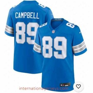 Deluxe Men's Nike Detroit Lions Dan Campbell #89 Blue F.U.S.E Stitched Jersey
