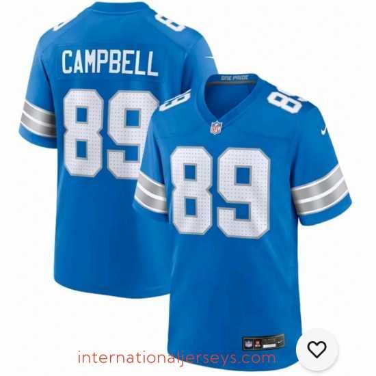 Deluxe Men's Nike Detroit Lions Dan Campbell #89 Blue F.U.S.E Stitched Jersey