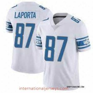 Outstanding Men's Nike Sam Laporta White Detroit Lions Team Vapor Limited Jersey