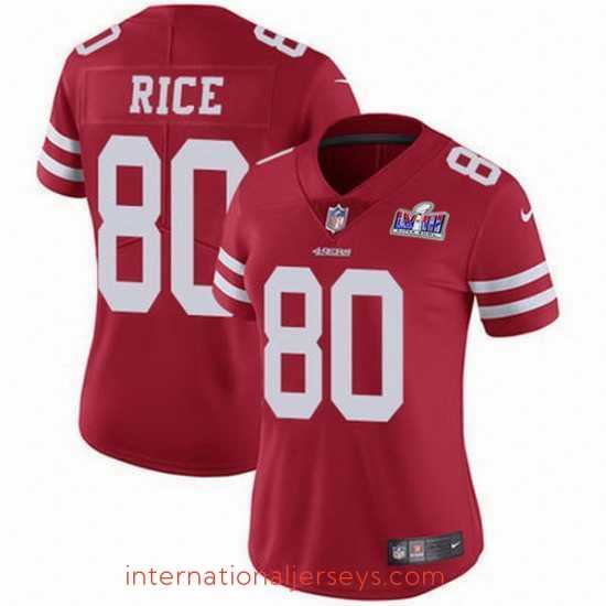 Exceptional Nike 49ers 80 Jerry Rice Red Team Color Stitched NFL Vapor Untouchable Limited 2024 Super Bowl LVIII Jersey