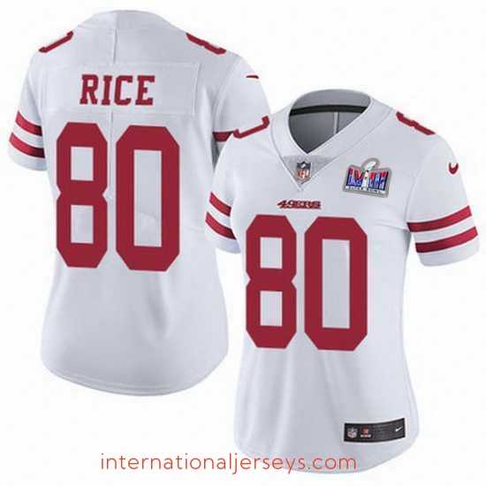 Superb Nike 49ers 80 Jerry Rice White Stitched NFL Vapor Untouchable Limited 2024 Super Bowl LVIII Jersey