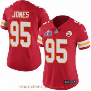 High quality Nike Chiefs 95 Chris Jones Red Team Color Bound Stitched NFL Vapor Untouchable Limited 2024 Super Bowl LVIII Jersey