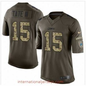 Superb Nike Detroit Lions #15 Golden Tate III Green 27s Stitched NFL Limited Salute To Service Jersey