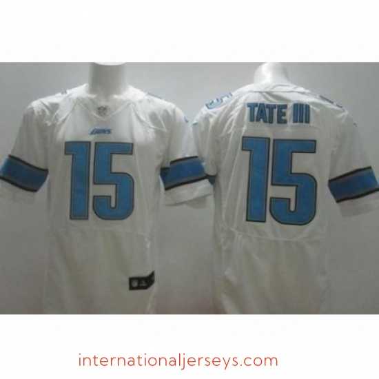Deluxe Nike Detroit Lions 15 Golden Tate III White Elite NFL Jersey