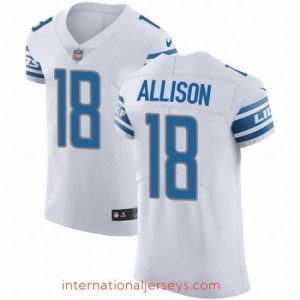 Premium Nike Detroit Lions 18 Geronimo Allison White Stitched NFL New Elite Jersey