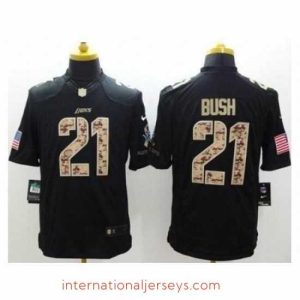 Exquisite Nike Detroit Lions 21 Reggie Bush Black Limited Salute to Service NFL Jersey
