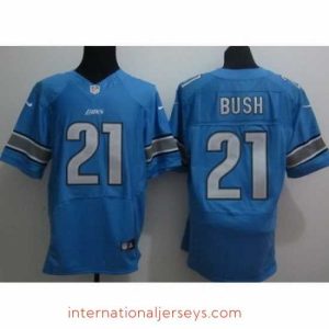 Exceptional Nike Detroit Lions 21 Reggie Bush Blue Elite NFL Jersey