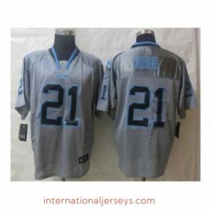 Premium Nike Detroit Lions 21 Reggie Bush grey Elite lights out NFL Jersey