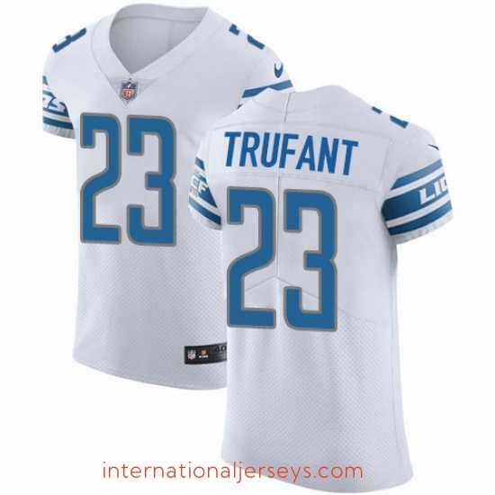 Superb Nike Detroit Lions 23 Desmond Trufant White Stitched NFL New Elite Jersey