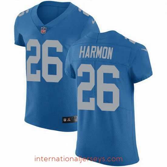 High quality Nike Detroit Lions 26 Duron Harmon Blue Throwback Stitched NFL Vapor Untouchable Elite Jersey