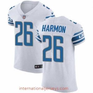 Top notch Nike Detroit Lions 26 Duron Harmon White Stitched NFL New Elite Jersey