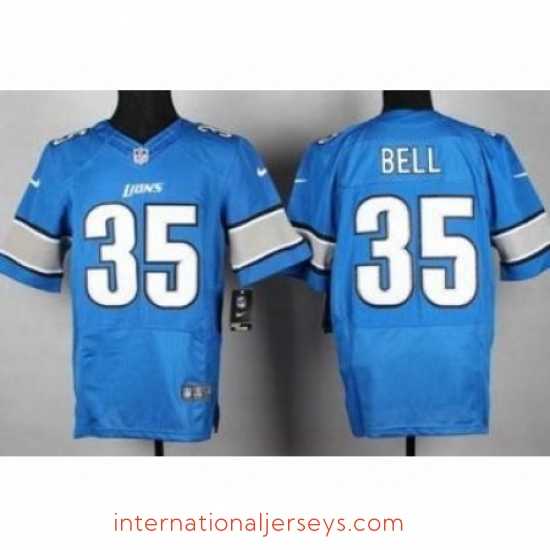 Exceptional Nike Detroit Lions 35 Joique Bell Blue Elite NFL Jersey