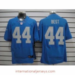 Deluxe Nike Detroit Lions 44 Jahvid Best Blue Elite NFL Jersey