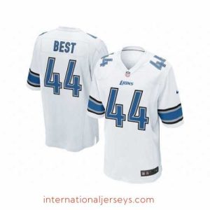 High quality Nike Detroit Lions 44 Jahvid Best White Game NFL Jersey