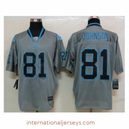 Superior Nike Detroit Lions 81 Calvin Johnson Grey Elite Lights Out NFL Jersey