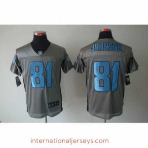 Exceptional Nike Detroit Lions 81 Calvin Johnson Grey Elite Shadow NFL Jersey