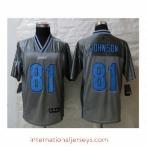 High quality Nike Detroit Lions 81 Calvin Johnson Grey Elite Vapor NFL Jersey