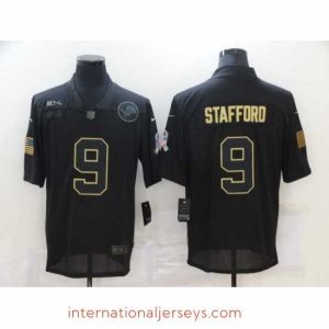 Superb Nike Detroit Lions 9 Matthew Stafford Black 2020 Salute To Service Limited Jersey