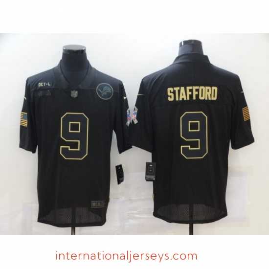 Superb Nike Detroit Lions 9 Matthew Stafford Black 2020 Salute To Service Limited Jersey
