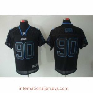 Exceptional Nike Detroit Lions 90 Ndamukong Suh Black Elite Lights Out NFL Jersey